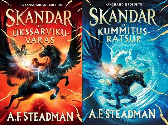 "Skandar ja ükssarvikuvaras", "Skandar ja kummitusratsur" 2023a A. F. Steadman