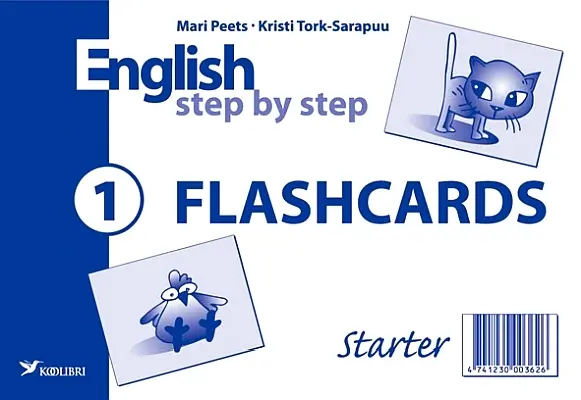 "English Step by Step. Starter Flashcards" (õppekaardid; 1. osa) 2003a Mari Peets, Kristi Tork-Sarapuu